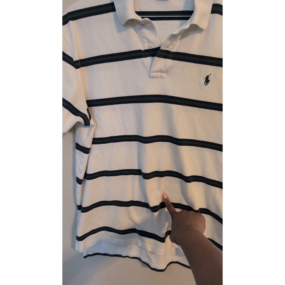 Polo Ralph Lauren Men Shirt Size XL White Navy Green Short Sleeve EUC - Picture 7 of 7
